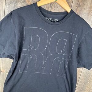 Rock Revival Mens Black Logo Graphic T-Shirt Short Sleeve Size L Made in USA